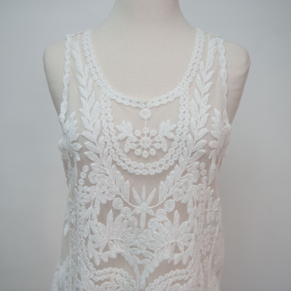 Say What? White Lace Tank Top